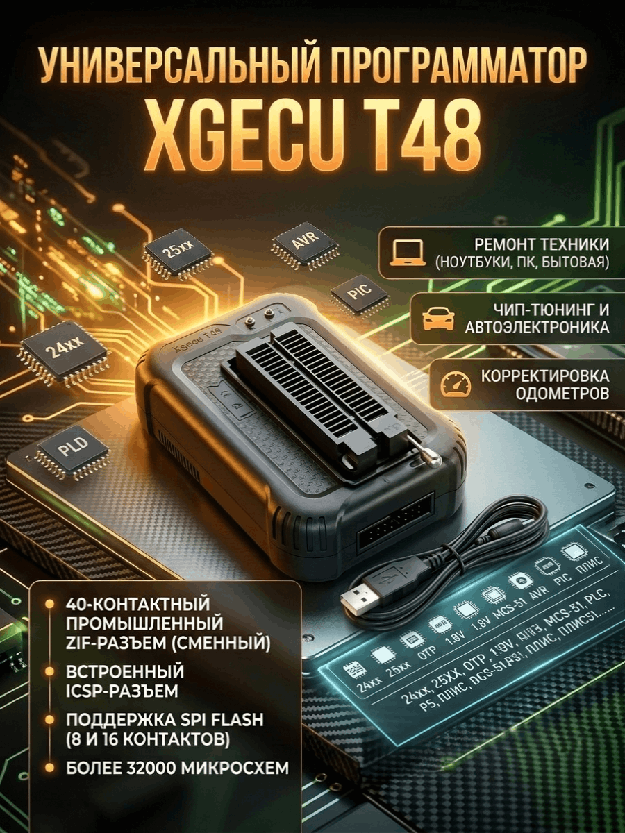 Программатор XGecu T48 (TL866-3G) Программатор XGecu T48 (TL866-3G)