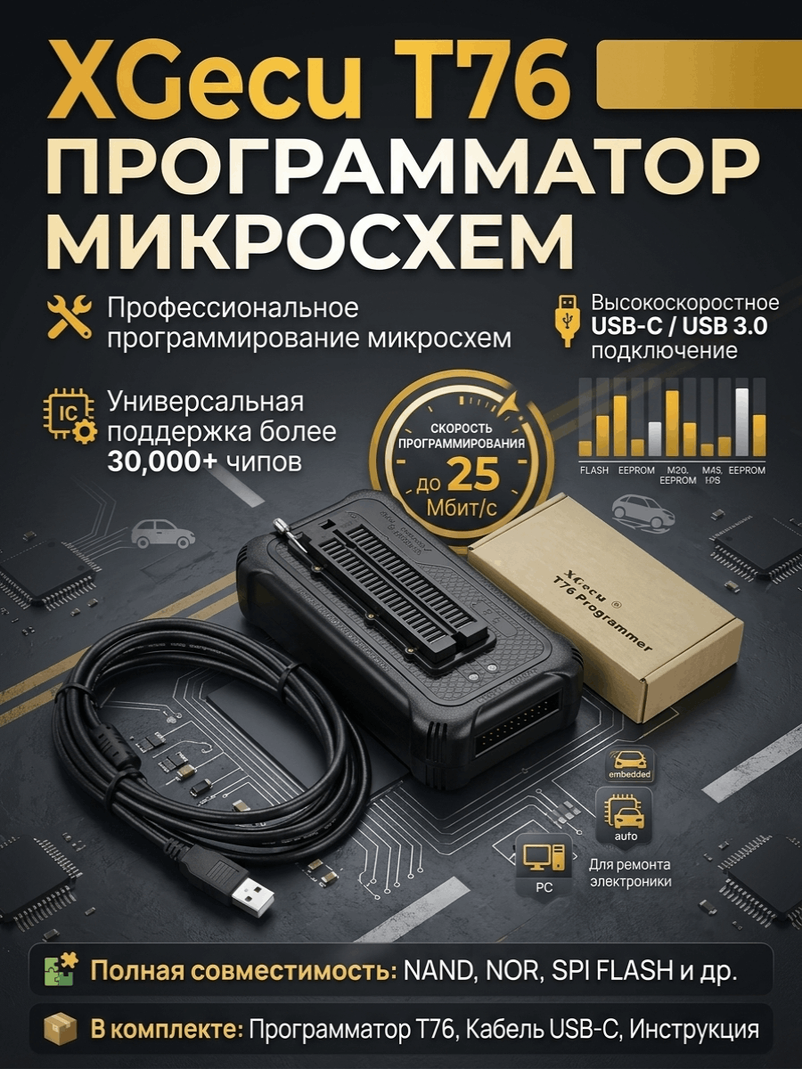 Программатор XGecu pro T76 Программатор XGecu pro T76